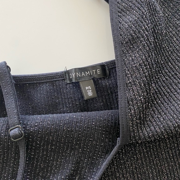 Black and silver body suit. Easy to pair with jeans or a fun skirt. - Picture 3 of 3